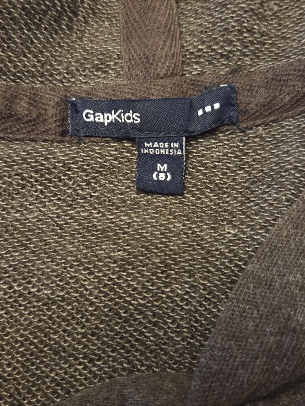 GapKids Brown Striped Pullover Hoodie Boys Medium 8 Retro Chest Stripe